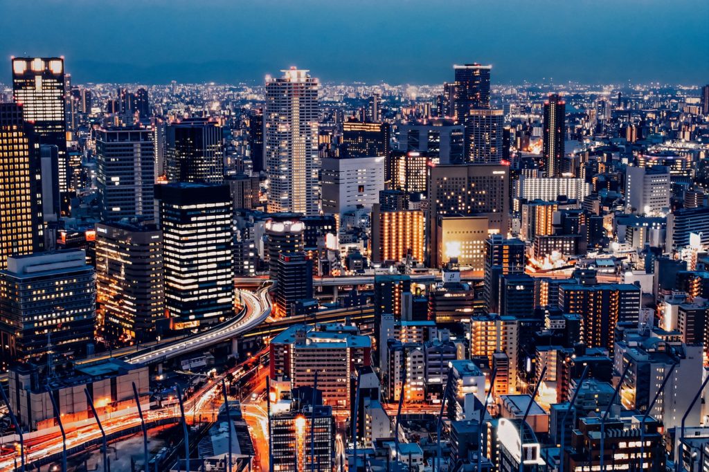 city, buildings, night